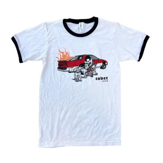 Hot Rod Ringer Tee (White)